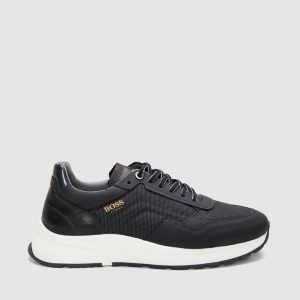 Ανδρικά  Casual B190.M Μαύρο Δέρμα-Ύφασμα Boss shoes