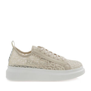 Renato Garini Γυναικεία Sneakers Μπεζ Λευκό Δαντέλα