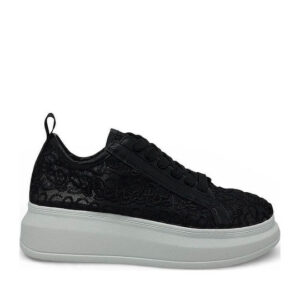 Renato Garini Γυναικεία Sneakers Μαύρη Δαντέλα
