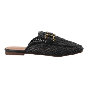 Exe Shoes Γυναικεία Παπούτσια MULES  Μαύρο Ψάθα