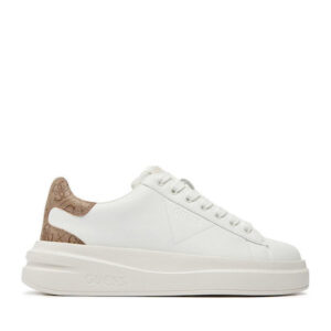 Guess Elbina Γυναικεία Flatforms Sneakers White Beige