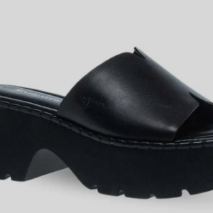 Tamaris Δερμάτινα Flatforms Μαύρα